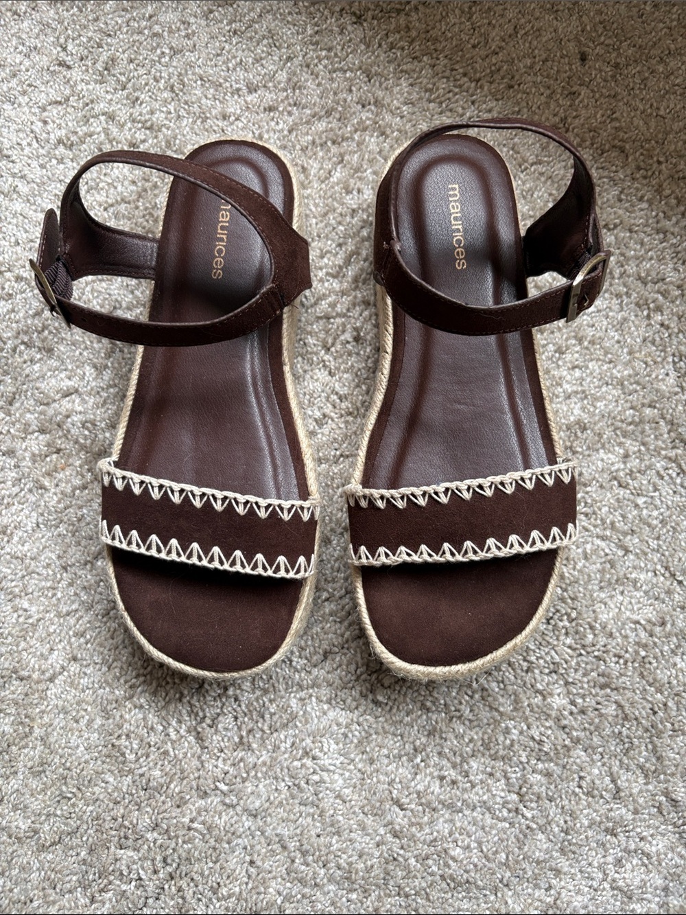 Maurices Brown Espadrille Ankle-Strap Sandals